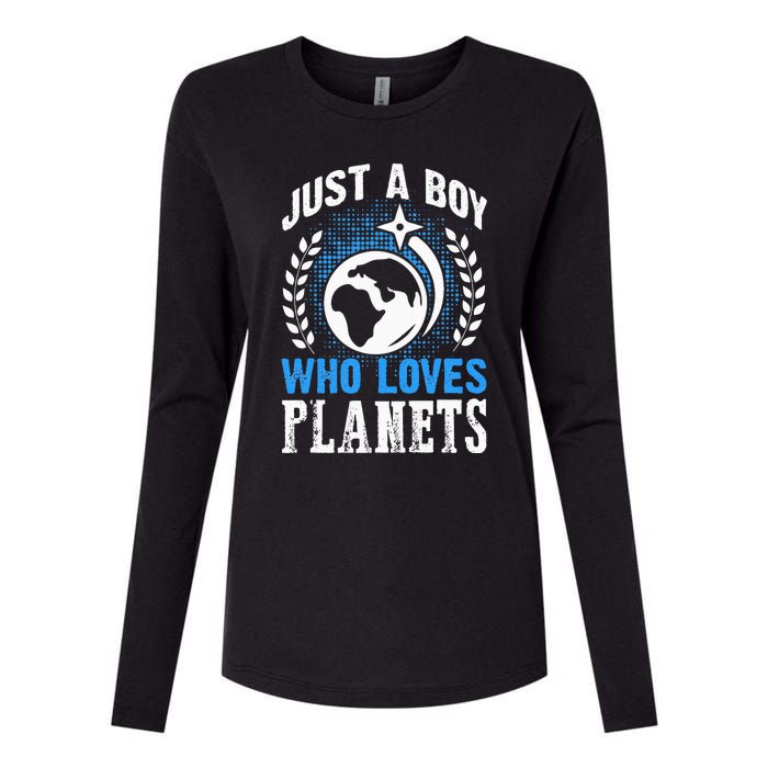 Just A Who Loves Planets Solar System Astrology Space Womens Cotton Relaxed Long Sleeve T-Shirt