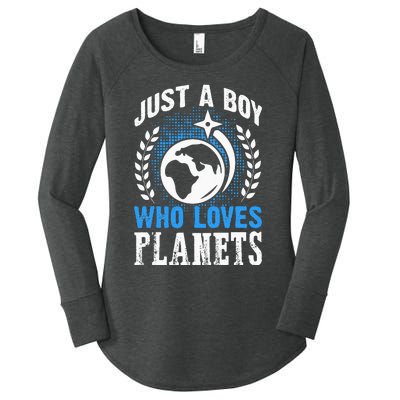 Just A Who Loves Planets Solar System Astrology Space Women's Perfect Tri Tunic Long Sleeve Shirt