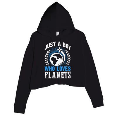 Just A Who Loves Planets Solar System Astrology Space Crop Fleece Hoodie