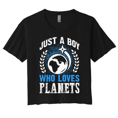 Just A Who Loves Planets Solar System Astrology Space Women's Crop Top Tee