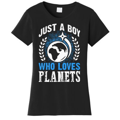 Just A Who Loves Planets Solar System Astrology Space Women's T-Shirt