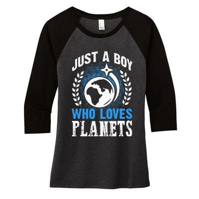 Just A Who Loves Planets Solar System Astrology Space Women's Tri-Blend 3/4-Sleeve Raglan Shirt