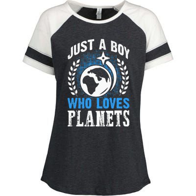 Just A Who Loves Planets Solar System Astrology Space Enza Ladies Jersey Colorblock Tee