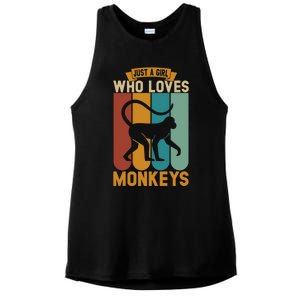 Just A Who Loves Monkeys Cute Gift Ladies PosiCharge Tri-Blend Wicking Tank