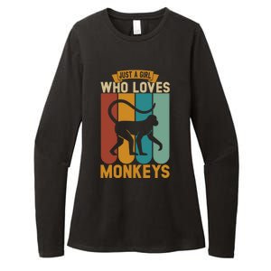 Just A Who Loves Monkeys Cute Gift Womens CVC Long Sleeve Shirt