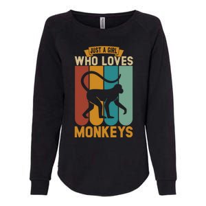 Just A Who Loves Monkeys Cute Gift Womens California Wash Sweatshirt