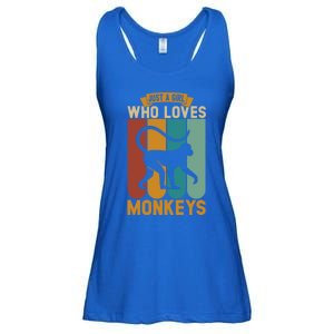 Just A Who Loves Monkeys Cute Gift Ladies Essential Flowy Tank