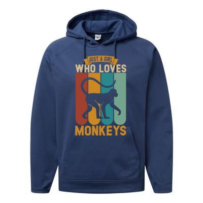 Just A Who Loves Monkeys Cute Gift Performance Fleece Hoodie