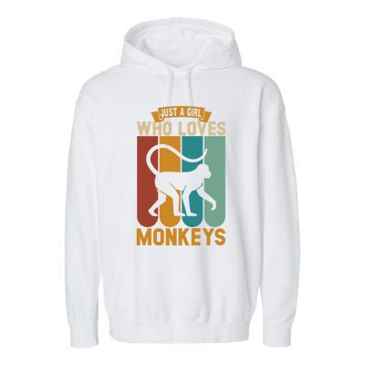 Just A Who Loves Monkeys Cute Gift Garment-Dyed Fleece Hoodie