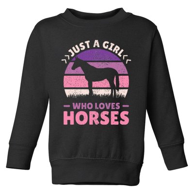 Just A Who Loves Horses  Horse Stuff Horse Lovers Toddler Sweatshirt