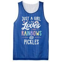 Just A Who Loves Rainbows And Pickles Rainbow Gift Mesh Reversible Basketball Jersey Tank