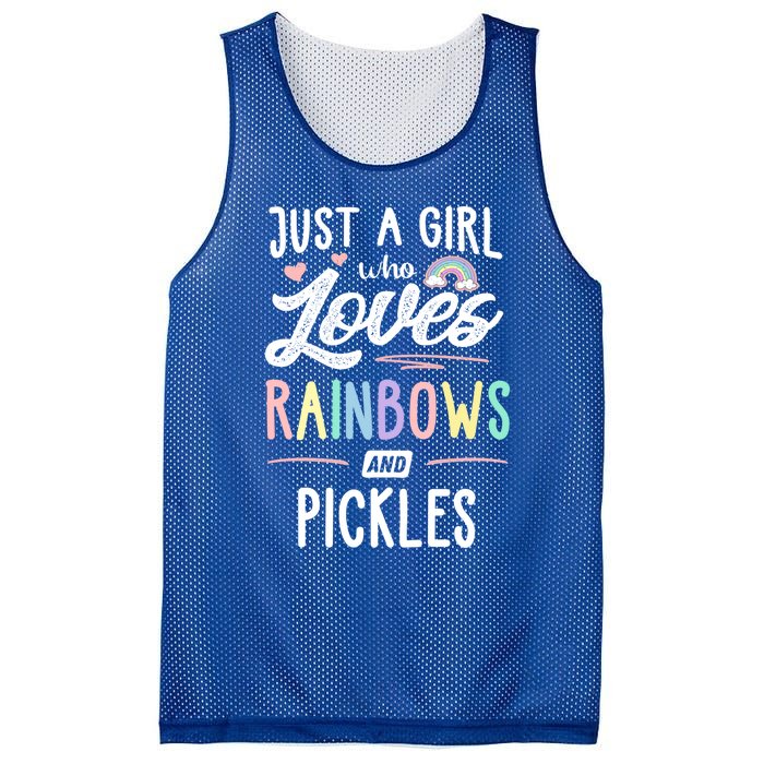 Just A Who Loves Rainbows And Pickles Rainbow Gift Mesh Reversible Basketball Jersey Tank