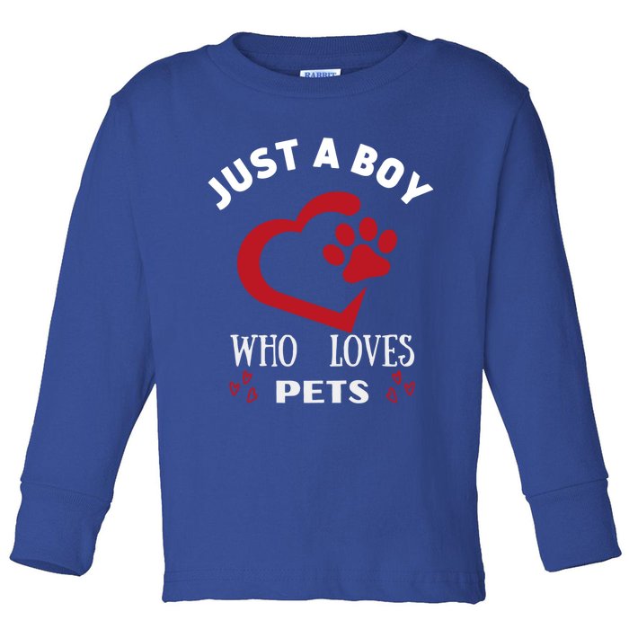 Just A Who Loves Cats Valentines Day Cats Funny Gift Toddler Long Sleeve Shirt