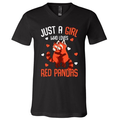 Just A Who Loves Red Pandas V-Neck T-Shirt