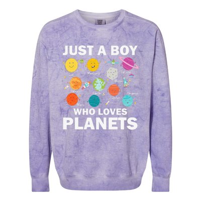 Just A Who Loves Planets Solar System Astrology Space Colorblast Crewneck Sweatshirt