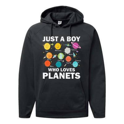 Just A Who Loves Planets Solar System Astrology Space Performance Fleece Hoodie