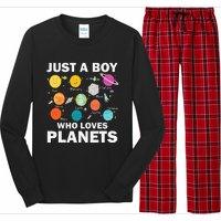 Just A Who Loves Planets Solar System Astrology Space Long Sleeve Pajama Set