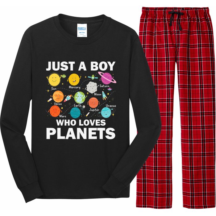 Just A Who Loves Planets Solar System Astrology Space Long Sleeve Pajama Set