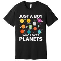 Just A Who Loves Planets Solar System Astrology Space Premium T-Shirt