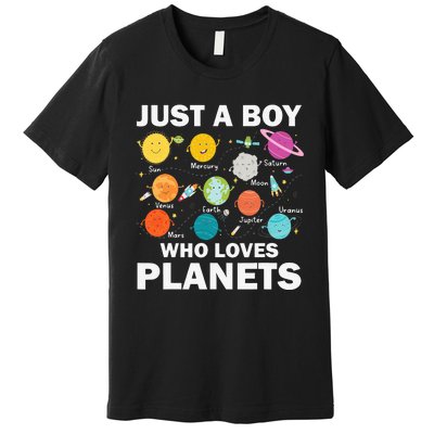 Just A Who Loves Planets Solar System Astrology Space Premium T-Shirt