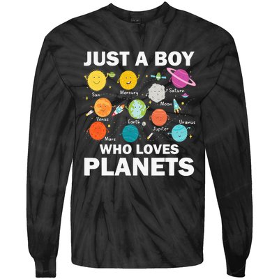 Just A Who Loves Planets Solar System Astrology Space Tie-Dye Long Sleeve Shirt