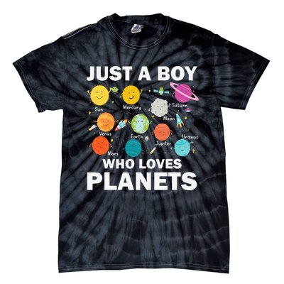 Just A Who Loves Planets Solar System Astrology Space Tie-Dye T-Shirt