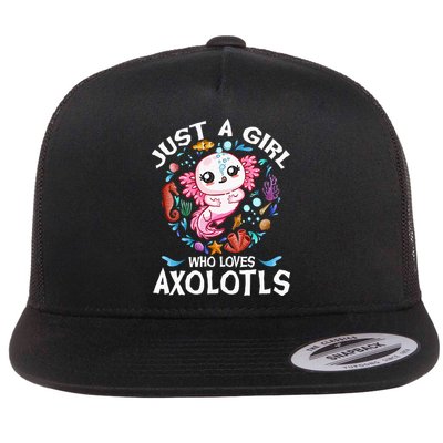 Just a  Who Loves Axolotls Flatbill Hat