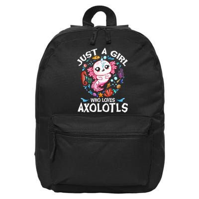 Just a  Who Loves Axolotls 16 in Basic Backpack