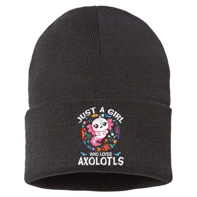 Just a  Who Loves Axolotls Sustainable Knit Beanie
