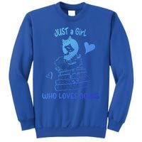 Just A Who Loves Books Reading Book Cute Heart Bookish Gift Sweatshirt