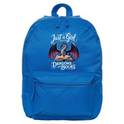 Just A Who Loves Dragons And Books Reader Bookworm Gift 16 in Basic Backpack