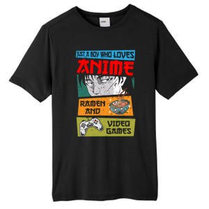 Just A Who Loves Anime Ra And Video Games Gaming Funny Gift Tall Fusion ChromaSoft Performance T-Shirt