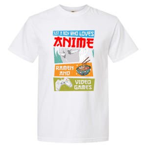 Just A Who Loves Anime Ra And Video Games Gaming Funny Gift Garment-Dyed Heavyweight T-Shirt