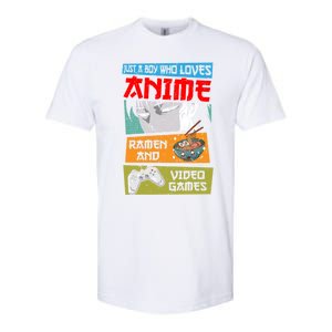 Just A Who Loves Anime Ra And Video Games Gaming Funny Gift Softstyle CVC T-Shirt