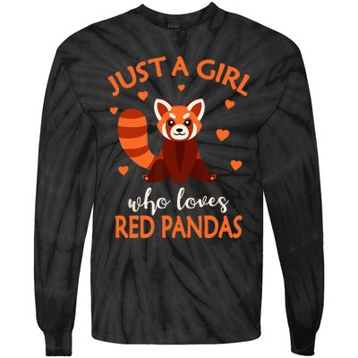 Just A Who Loves Red Pandas Red Panda Tie-Dye Long Sleeve Shirt