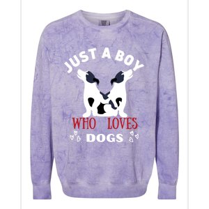 Just A Who Loves Dogs Valentines Day Dogs Funny Gift Colorblast Crewneck Sweatshirt