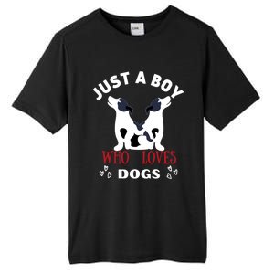 Just A Who Loves Dogs Valentines Day Dogs Funny Gift Tall Fusion ChromaSoft Performance T-Shirt