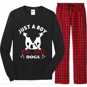 Just A Who Loves Dogs Valentines Day Dogs Funny Gift Long Sleeve Pajama Set