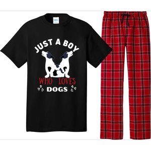 Just A Who Loves Dogs Valentines Day Dogs Funny Gift Pajama Set