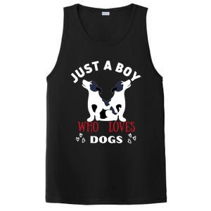 Just A Who Loves Dogs Valentines Day Dogs Funny Gift PosiCharge Competitor Tank