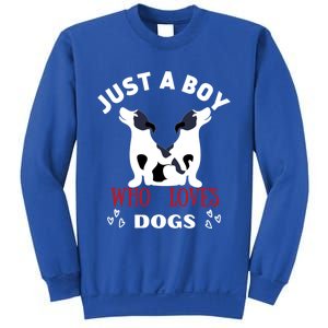 Just A Who Loves Dogs Valentines Day Dogs Funny Gift Sweatshirt