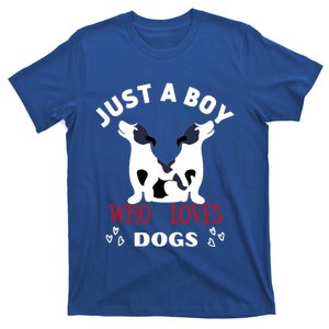 Just A Who Loves Dogs Valentines Day Dogs Funny Gift T-Shirt