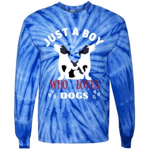 Just A Who Loves Dogs Valentines Day Dogs Funny Gift Tie-Dye Long Sleeve Shirt