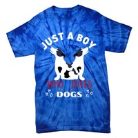 Just A Who Loves Dogs Valentines Day Dogs Funny Gift Tie-Dye T-Shirt