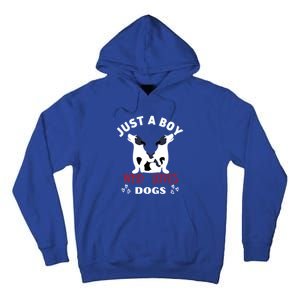 Just A Who Loves Dogs Valentines Day Dogs Funny Gift Tall Hoodie