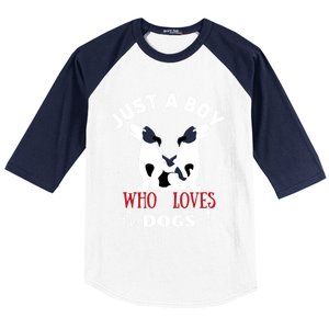 Just A Who Loves Dogs Valentines Day Dogs Funny Gift Baseball Sleeve Shirt