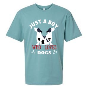 Just A Who Loves Dogs Valentines Day Dogs Funny Gift Sueded Cloud Jersey T-Shirt