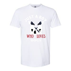 Just A Who Loves Dogs Valentines Day Dogs Funny Gift Softstyle CVC T-Shirt