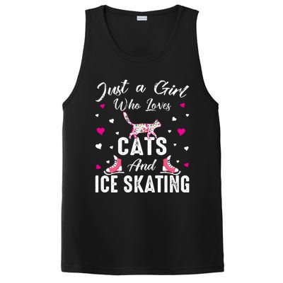 Just A Who Loves Cats And Ice Skating Skate Gift PosiCharge Competitor Tank