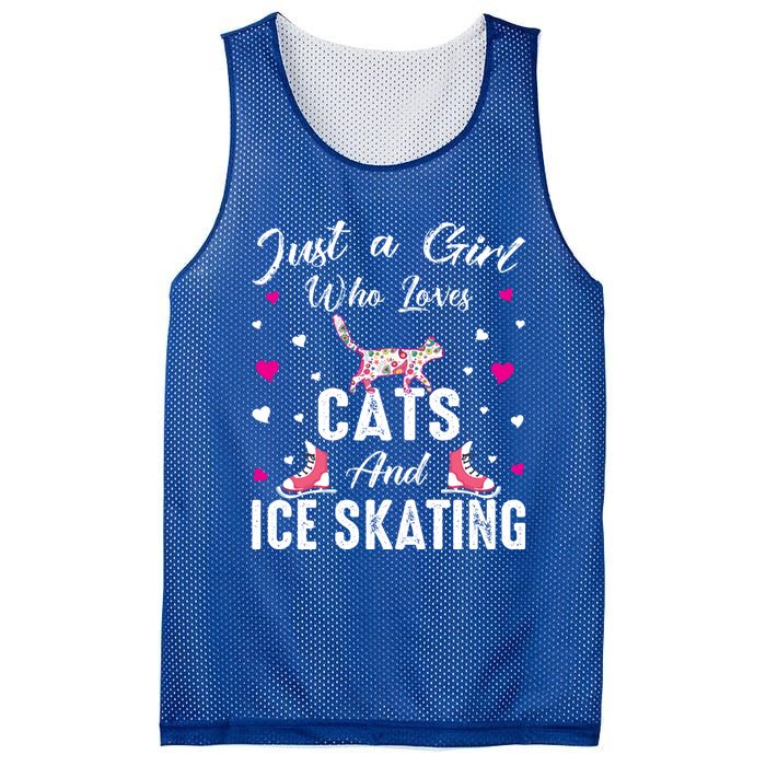 Just A Who Loves Cats And Ice Skating Skate Gift Mesh Reversible Basketball Jersey Tank